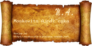 Moskovits Ajnácska névjegykártya